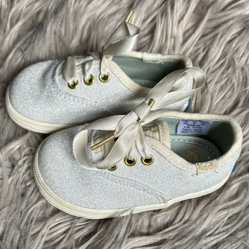 Keds Girls Glittery Cream Sneakers